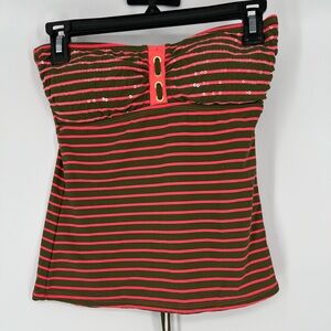SPERRY TOP-SIDER SWIMSUIT TOP‎ BANDEAUKINI STRIPE  Bandeau with Sequins